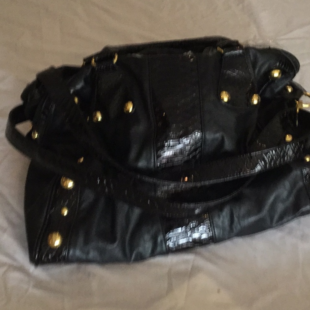 Purse black gold accents